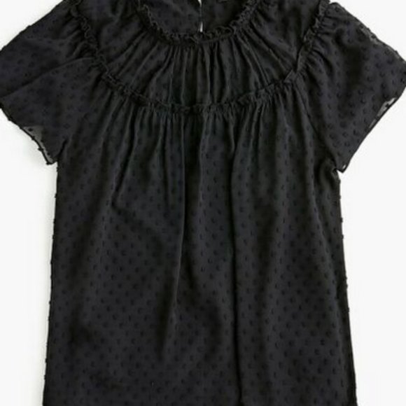 J. Crew Gathered Bib Top in Drapey Swiss Dot Top NWT Size: M - Picture 3 of 5